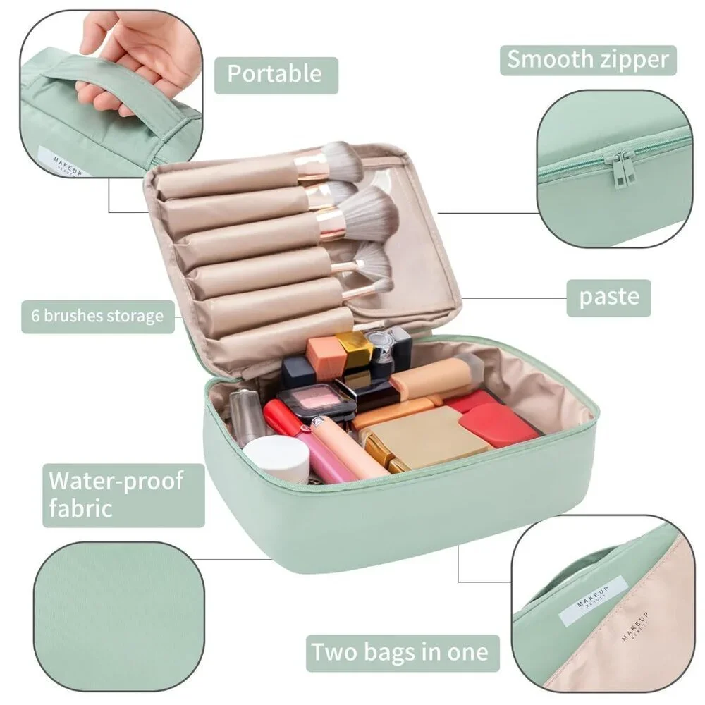Travel Cosmetic Bag Toiletry bag for women and men Green